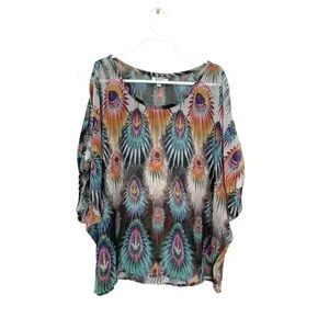 Buffalo  semi sheer top with shoulder cutouts, XS,EUC
